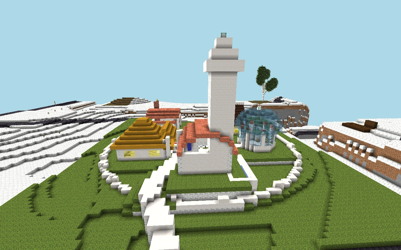 Bastión de la Aurora: vista desde media distancia. Referencia histórica del núcleo urbano, plasmada antes de la reconstrucción de las vías actuales. Vista del mapa guardado, con iluminación simulada.