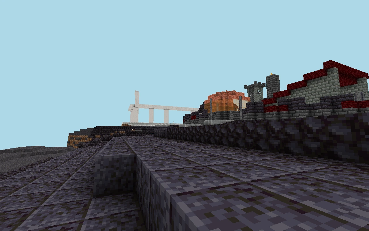 Citadel of the Scar: approach to the player's height. Historical reference of the urban core, captured before the reconstruction of current roads. View of the saved map, with simulated lighting.