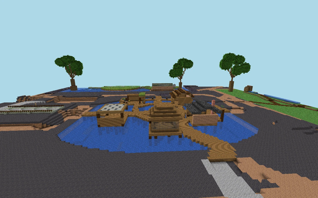 Cais do Mosso: view from medium distance. Historical reference of the urban core, captured before the reconstruction of current roads. View of the saved map, with simulated lighting.