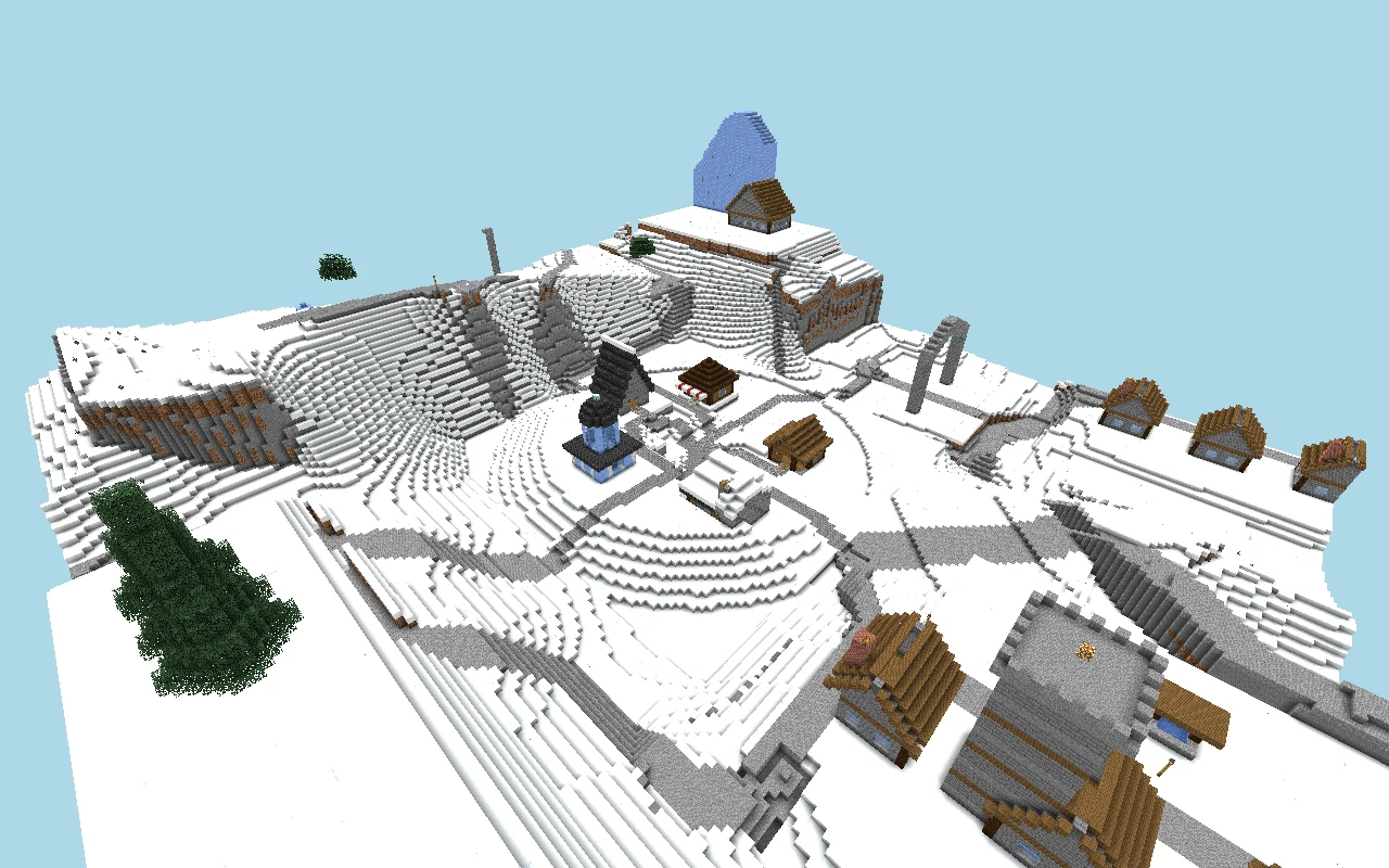 Pousada dos Picos: aerial view of the urban center. Historical reference of the urban core, captured before the reconstruction of current roads. View of the saved map, with simulated lighting.