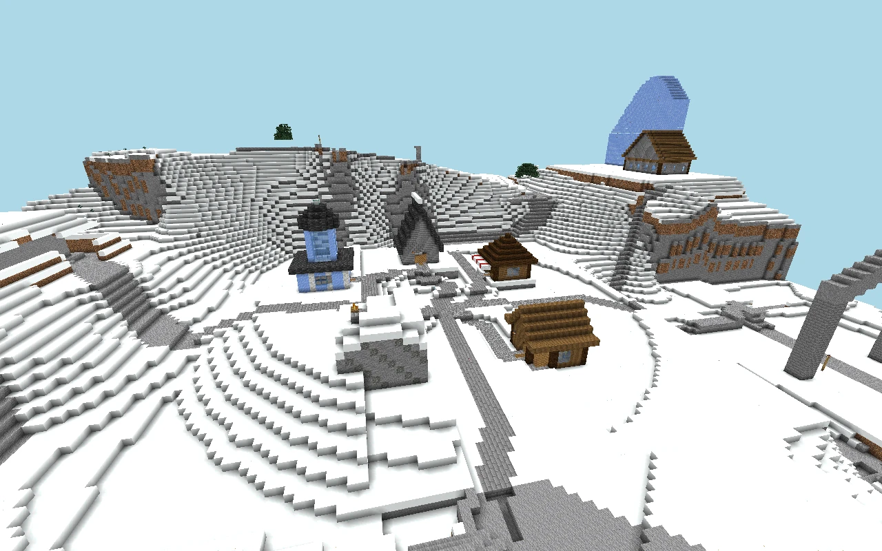 Pousada dos Picos: medium distance view. Historical reference of the urban core, captured before the reconstruction of current roads. View of the saved map, with simulated lighting.