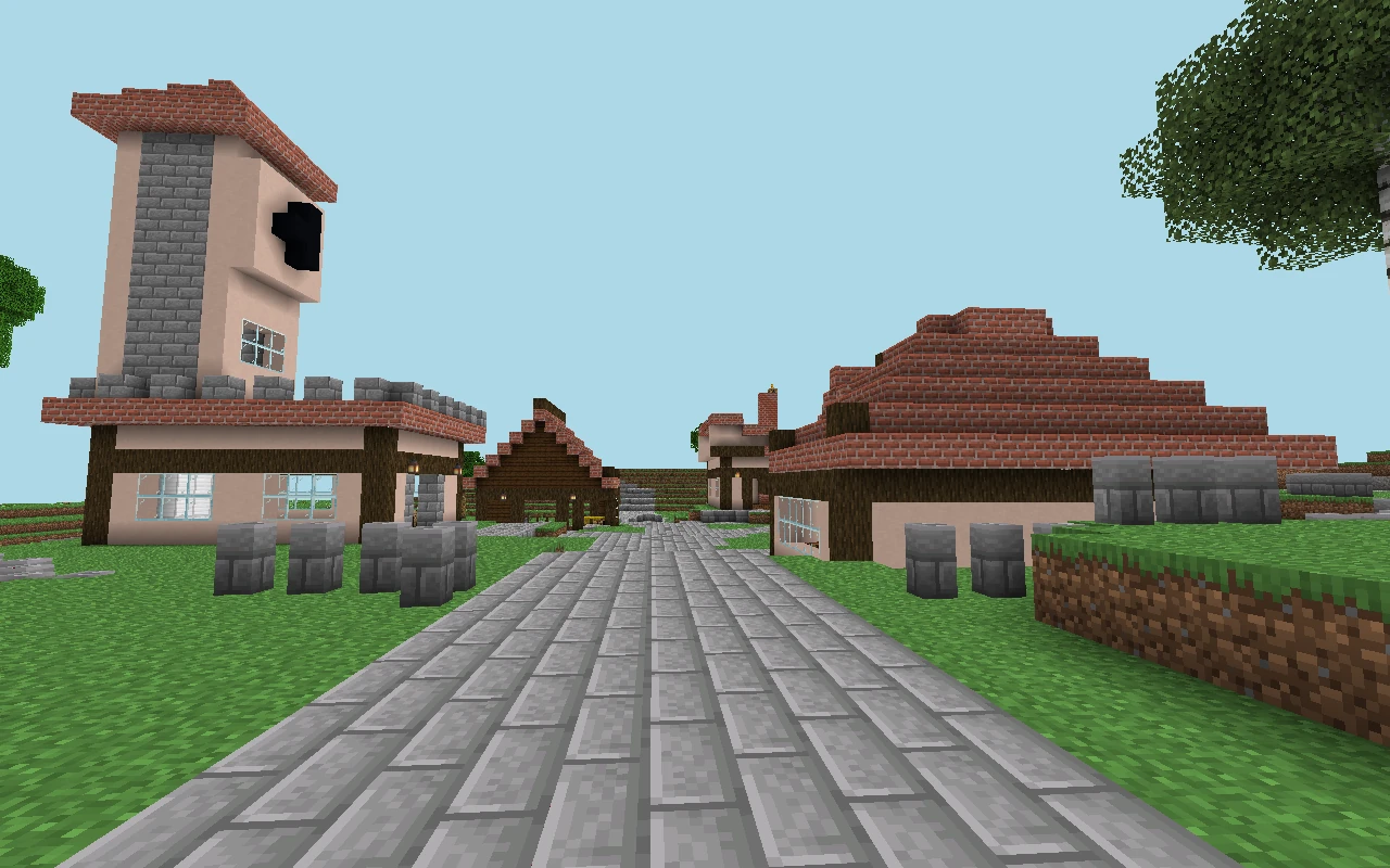 Vila Aurora: approach to the player’s height. Historical reference of the urban core, captured before the reconstruction of current roads. View of the saved map, with simulated lighting.