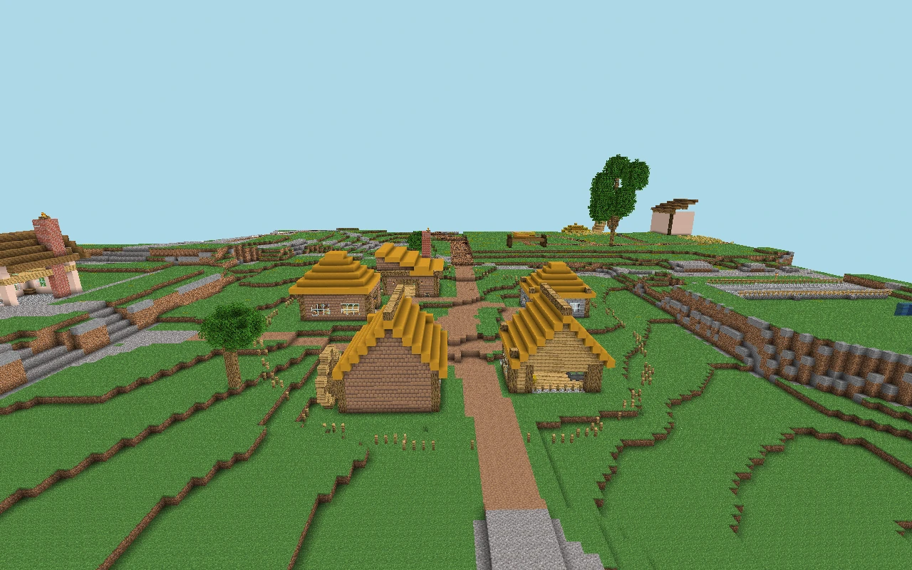 Vila do Vale: medium distance view. Historical reference of the urban core, captured before the reconstruction of current roads. View of the saved map, with simulated lighting.