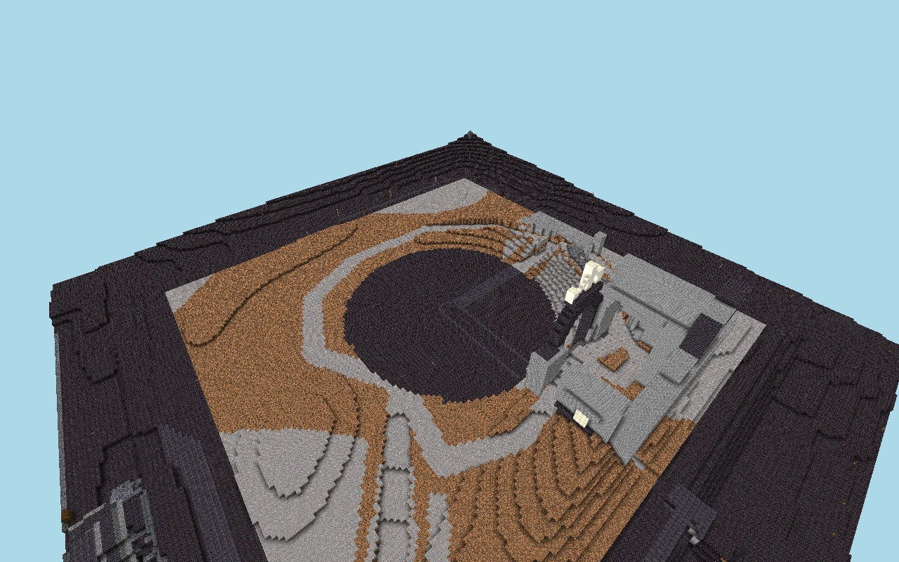 Crypt of the Buried Throne — Aerial view. Rendered view of the saved map, with simulated lighting.