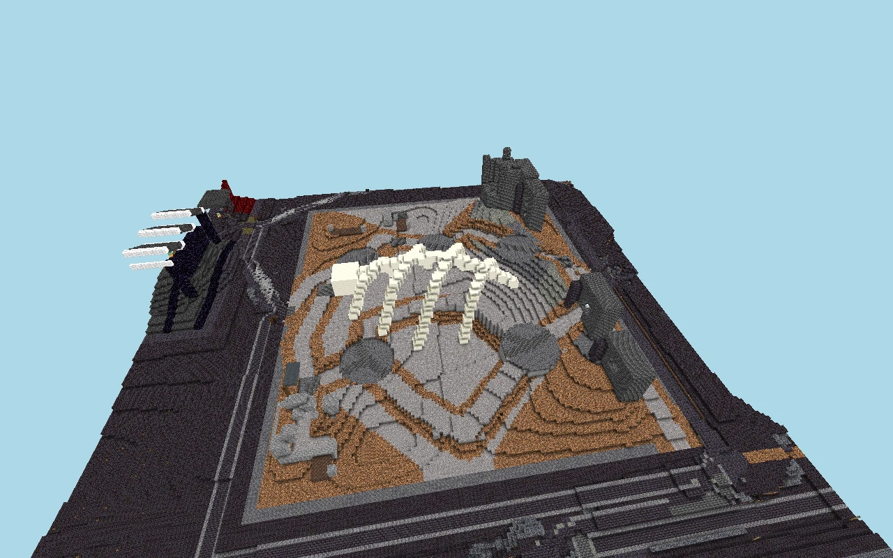 Bastion of Marked Bones — Aerial view. Rendered view of the saved map, with simulated lighting.