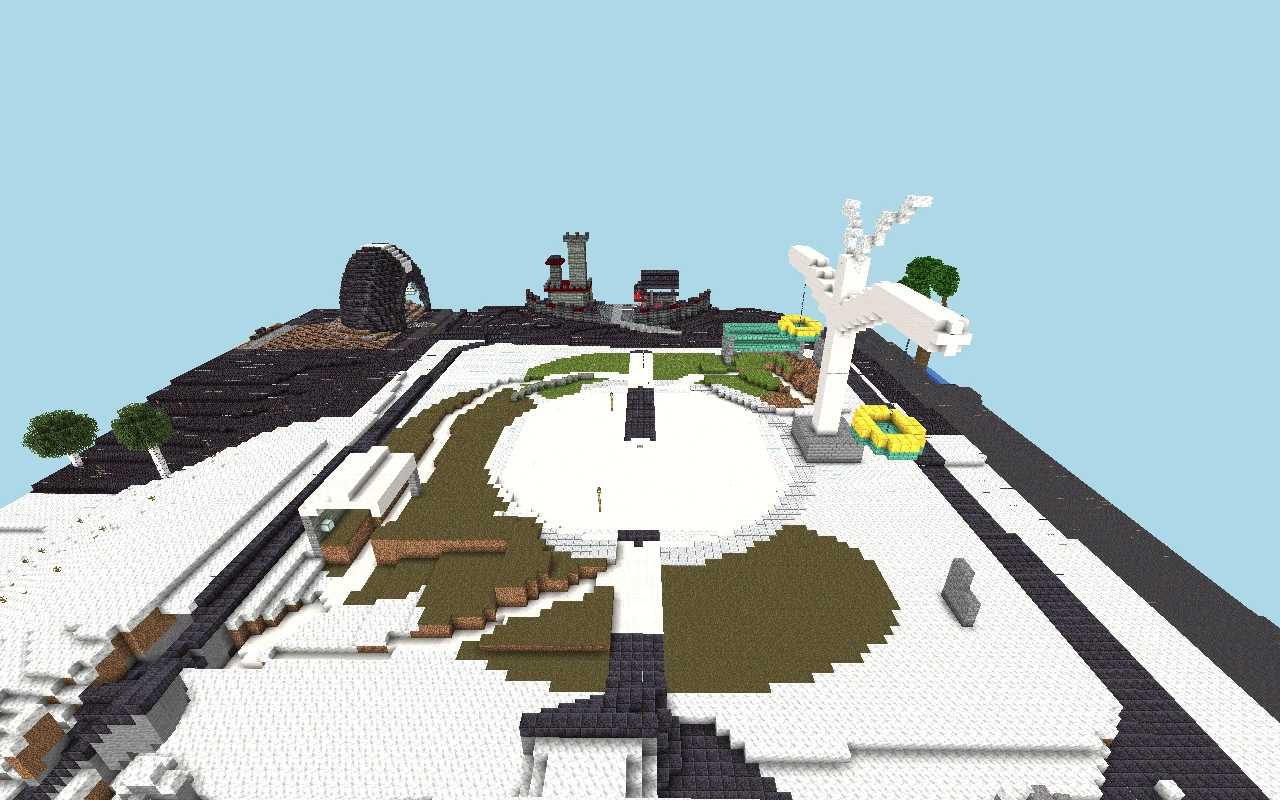 Sanctuary of Judgment — View from medium distance. Rendered view of the saved map, with simulated lighting.