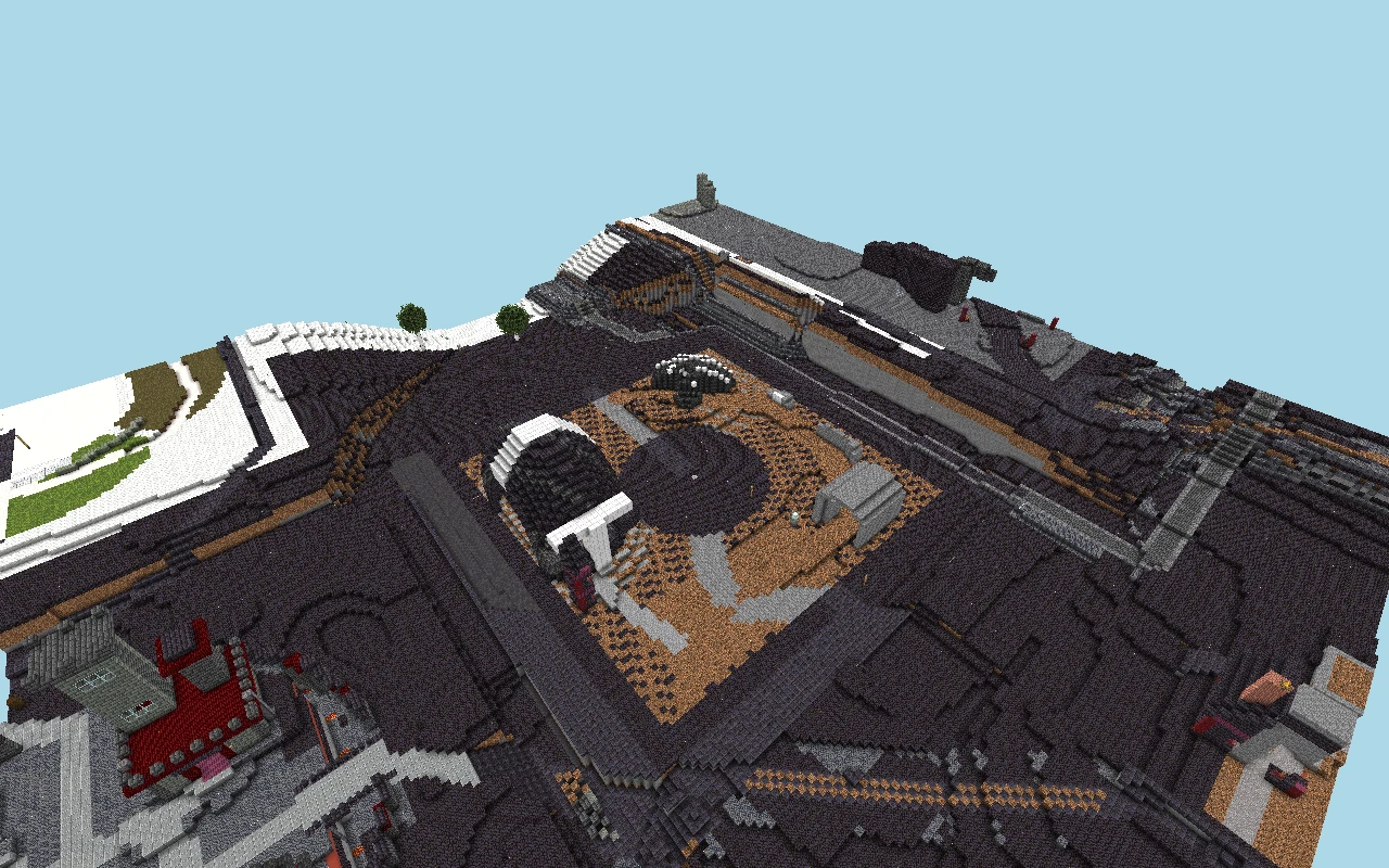 Tomb of Forgotten Glory — Aerial view. Rendered view of the saved map, with simulated lighting.