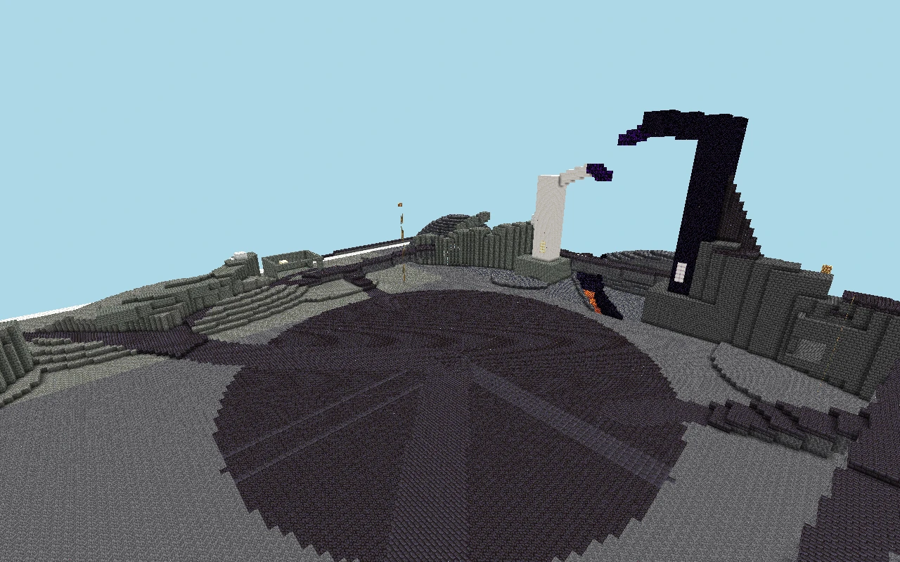 Collapsed Portal of Convergence — View from medium distance. Rendered view of the saved map, with simulated lighting.